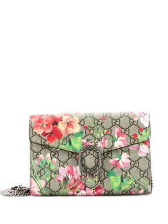 Gucci Dionysus Chain Wallet Blooms Print GG Coated Canvas Small crossbody bag - Bruin