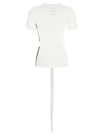 Yohji Yamamoto Stretch Lyocell with Tie Waist T-Shirt - Cream