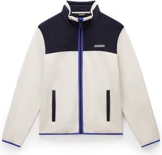 Napapijri T-Dergana Full Zip Fleecejacke für Herren | weiß