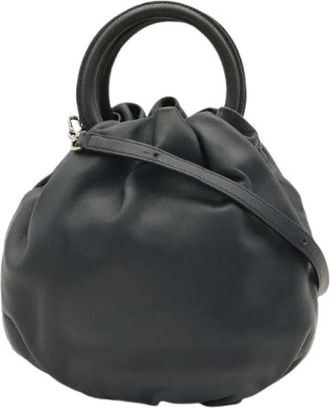Loewe Pre-owned Anagram Leder 2way Tas - Dames - Vintage Handtas - Blauw - ONE Size - Leer - Vintage