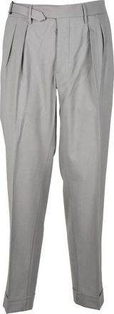 Michele Carbone Elegante Wollen Broek - Heren - Nette broeken - Blauw - W33 - Wol - Broeken
