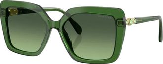 Swarovski Sk 6049 Zonnebril - Dames - Zonnebrillen - Groen - 57 MM - Accessoires