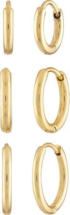 BEN ONI Set of 3 Huggie Hoops in Gold at Nordstrom