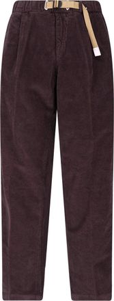 White Sand Brown Adjustable-Waist Corduroy Straight-Leg Pants