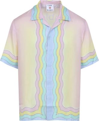 Casablanca For The Love Of Dance Silk Camp Shirt - Heren - Korte mouwen Overhemden - Veelkleurig - S - Overhemden