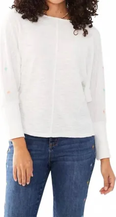 FDJ Wynne Embroidered Top In White
