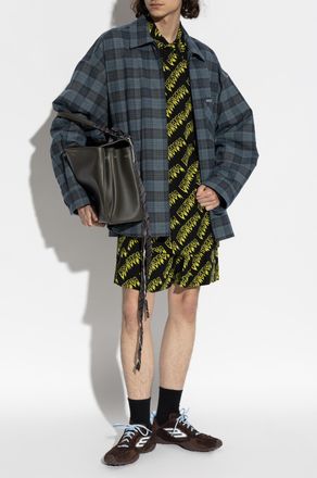 Balenciaga Insulated Jacket With Logo, Mens, Navy Blue