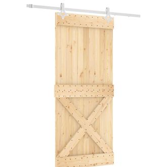 vidaXL Puerta Corredera Natural Y Blanco 90 X 210 Cm Vidaxl