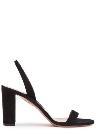 Aquazzura Aquazzura So Nude 85 Suede Sandals - Black - 36 (IT36/ UK3)