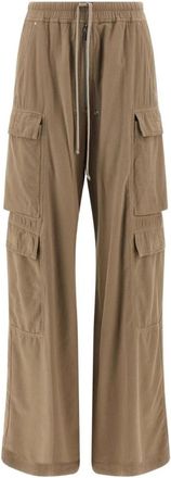 Rick Owens Cargo Broek Beige Katoen Itali&euml; - Dames - Wijde Broeken - Beige - S - Katoen - Broeken