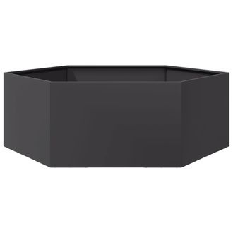 vidaXL Jardinera Hexagonal Acero Negra 138x120x45 Cm Vidaxl