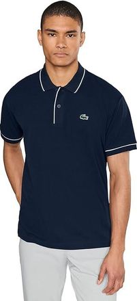 Lacoste Heat Regulating Mini Pique Golf Polo Shirt Mens Clothing Navy Blue : 7 (2XL), Cotton/Elastane
