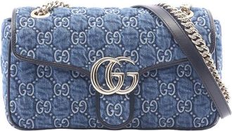 Gucci Pre-owned Gucci Medium GG Marmont Matelasse Denim Shoulder Bag Ladies HVV0HY7QUXWP0GZP