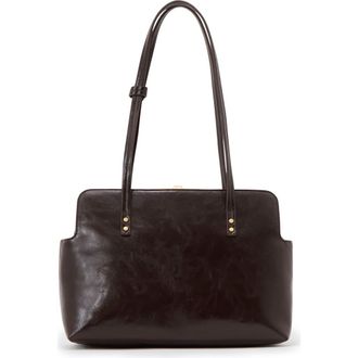 Reiss Cecily Faux Leather Frame Shoulder Bag in Burgundy at Nordstrom