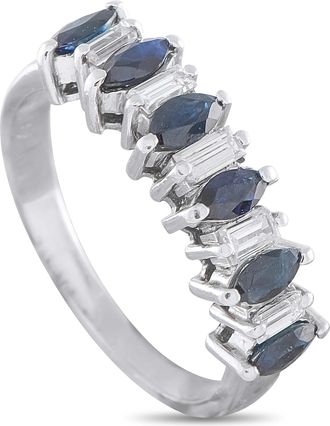 Luxury Bazaar Platinum 0.25ct Diamond and Sapphire Ring MF01-070726