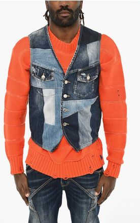 Dsquared2 Patchwork Effect Denim Vest size 46