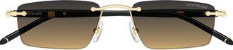 Montblanc Sunglasses Mb0484 S 002 Gold Black/Brown Men