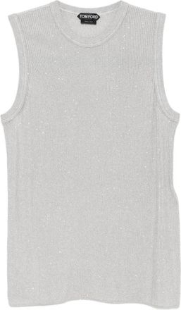 Tom Ford Top zonder mouwen met ronde hals - Dames - Tops zonder mouwen - Grijs - M - Tops