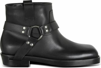Balmain Kalfsleren biker enkellaarzen - Heren - Enkellaarsjes - Zwart - 41 EU - Leer - Schoenen