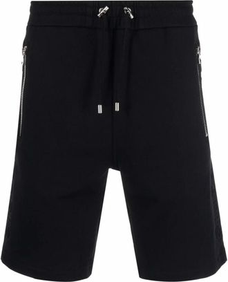 Balmain Bermuda Shorts met Logo Reli&euml;f - Heren - Korte Broeken - Zwart - L - Katoen - Korte Broeken