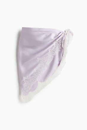 H&M Lace-trimmed Triangle Scarf in Light Purple at Nordstrom