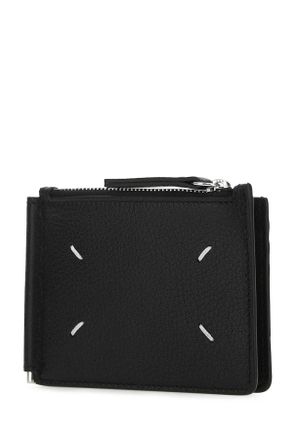 Maison Margiela Womens Black Leather Card Holder T8013 Portafogli Wallet
