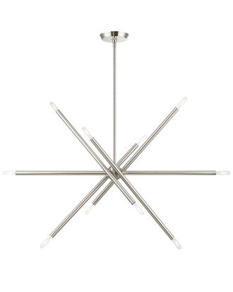 Livex Lighting 10 Light Brushed Nickel Linear Chandelier