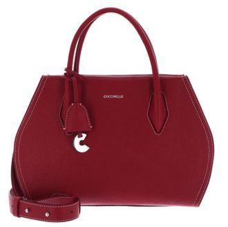 Coccinelle Lord Medium Grained Leather Handbag - Sangria, Sangria, One Size, Sangria, One Size