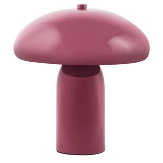 Beliani L&aacute;mpara De Mesa Moderna Con Pantalla De Hierro Una Luz 22 Cm Forma De Seta Borgo&ntilde;a Sanya
