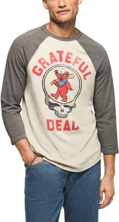 Lucky Brand Grateful Dead Graphic Baseball T-Shirt in Black Multi at Nordstrom, Size Xx-Large