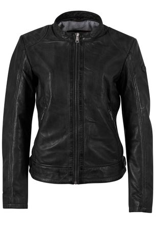 Mauritius Lederjacke MAURITIUS MWYouvie, Damen, Gr. 4XL (48), schwarz, Obermaterial: 100% Schafsleder, unifarben, regular fit h&uuml;ftlang, abgesteppte Kante, Jacke