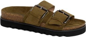 Shushop Carla Slide Sandal in Olive Suede at Nordstrom, Size 8.5
