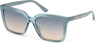 Guess GU00099 89W Womens Sunglasses Blue Size 55