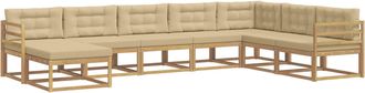 vidaXL Conjunto De Sof&aacute;s De Exterior 8 Uds. Y Beige Vidaxl