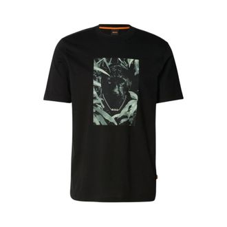 HUGO BOSS Tops, Heren, Zwart, XL, Katoen, Te_Animali T-shirt