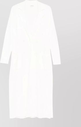 Parosh long double-breasted coat side slits