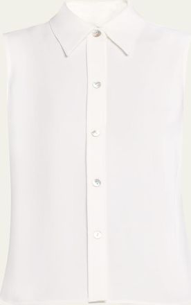 Vince Sleeveless Button-Front Top