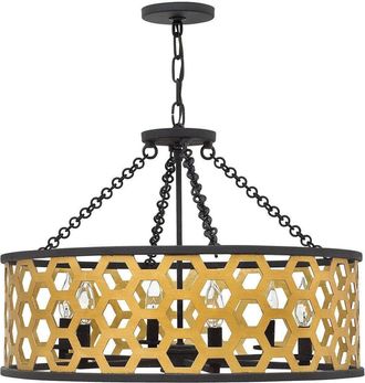 Netlighting Felix 6 Light Ceiling Pendant Gold E14