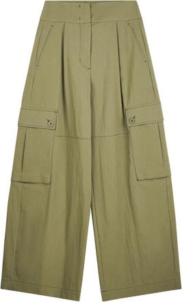 Max Mara Wide Trousers, female, Green, Size: XS Visivo Trousers