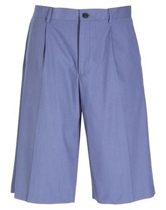 8 by YOOX COTTON PLEATED WIDE LONG SHORTS