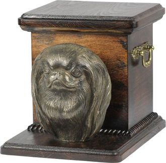 OEM Chin Japon&eacute;s, Spaniel Japon&eacute;s: Urna Para Cenizas De Perro Con Estatuilla, Elegante Urna Para Perro, Urna &Uacute;nica Con Busto De Perro De Art-dog