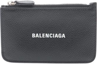 Balenciaga Pre-owned Wallets, female, Black, Size: ONE SIZE Pre-owned Vintage Leather Zip Pouch