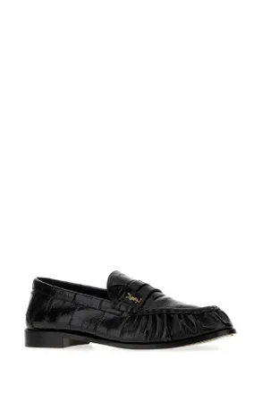 Saint Laurent Mens Black Leather Le Loafers Nero Mocassini