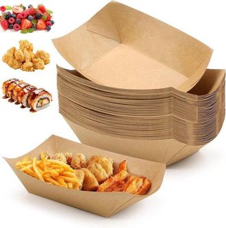 OEM Mk Stoer - Contenitori In Cartone Per Patatine Fritte - Vassoi Monouso Per Snack - Articoli Per Feste - Cartone Kraft - Vassoi Per Servire Patatine Fr