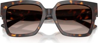 Jimmy Choo London 54mm Gradient Square Sunglasses in Havana /Gradient Brown at Nordstrom