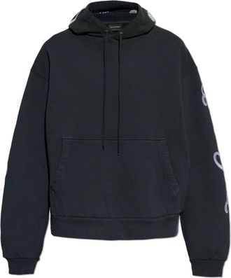 Balenciaga Hoodies, male, Black, Size: XS Cursive Oversized Hoodie