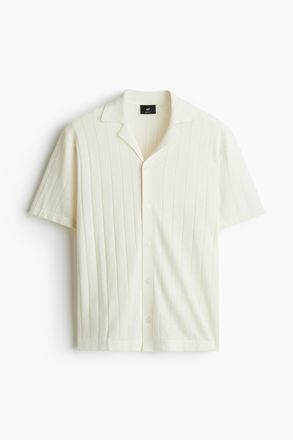 H&M Freizeithemd aus Leinenmix in Regular Fit - White