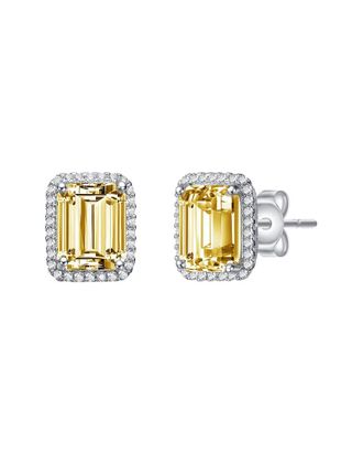 Genevive Plated Cz Square Earrings
