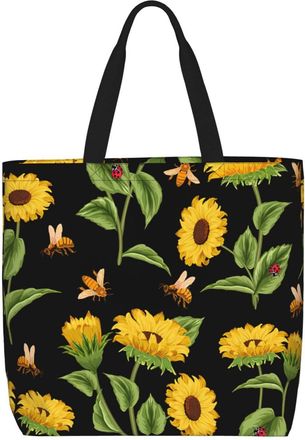 Generic Women Handbag Sunflower Womens Tote Bag Folding Large Capacity Crossbody Bags, For Birthday, Swim, Wedding, School, Work