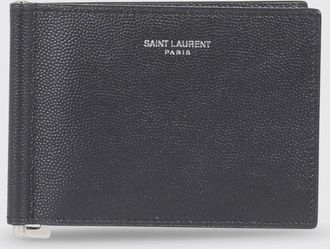 Saint Laurent Portafoglio bill-clip in pelle a grana